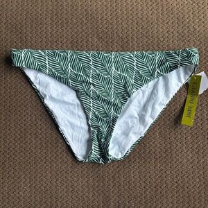 Gianni Bini Bikini Bottom White Emerald Leaves Fully Lined Juniors Size XL NWT